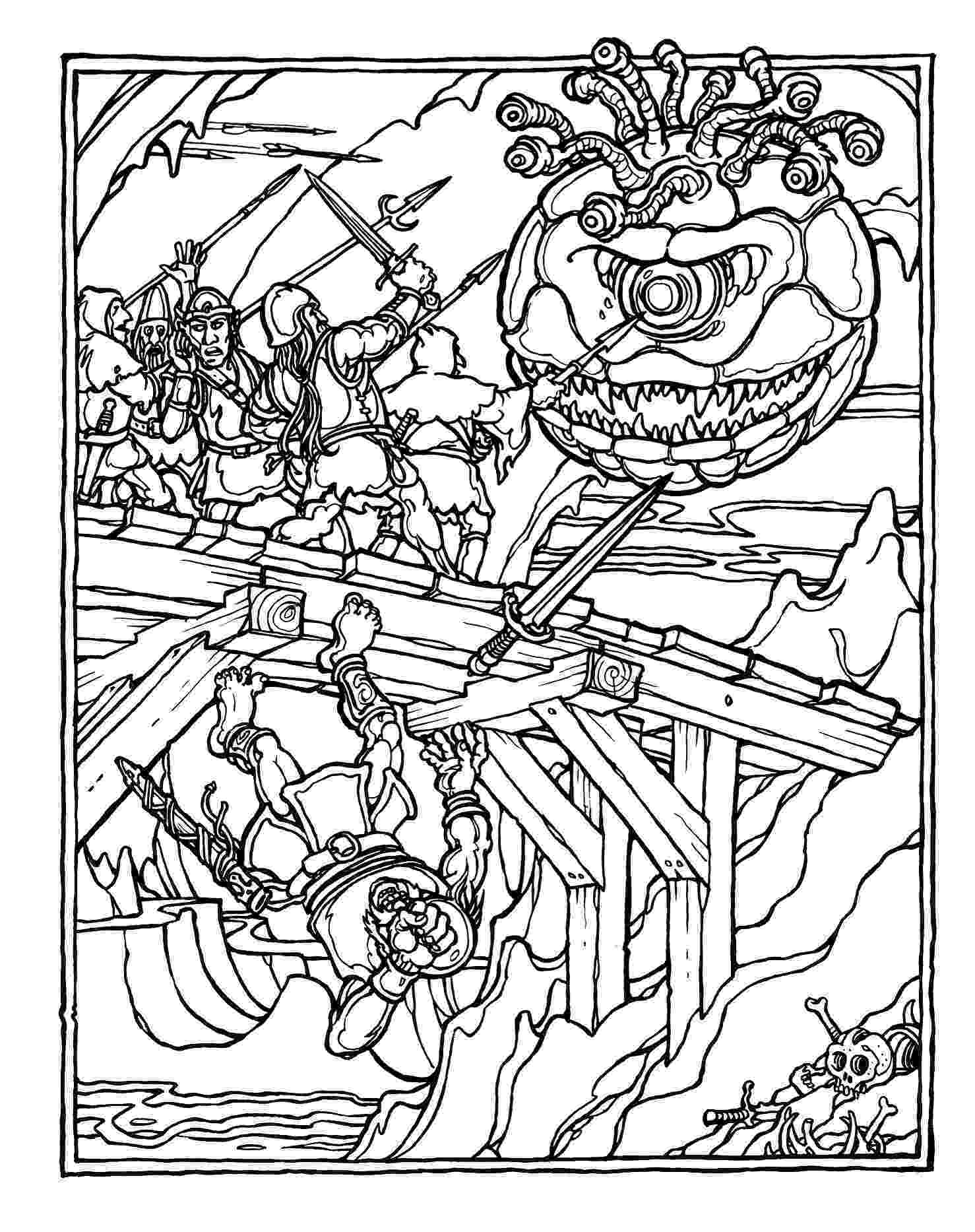 coloring page book monster brains the official advanced dungeons and dragons book coloring page 
