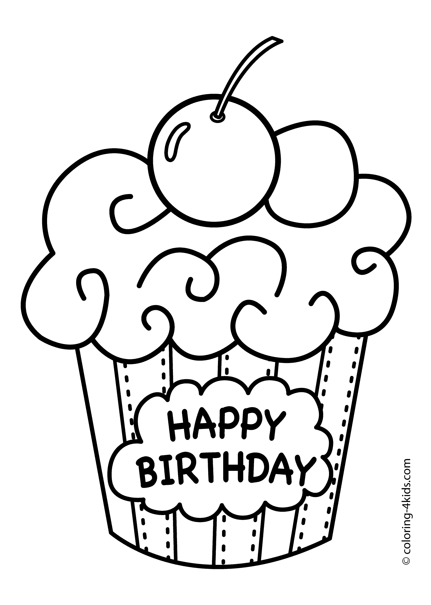 coloring page of a birthday cake birthday cake coloring pages to download and print for free of coloring a birthday cake page 