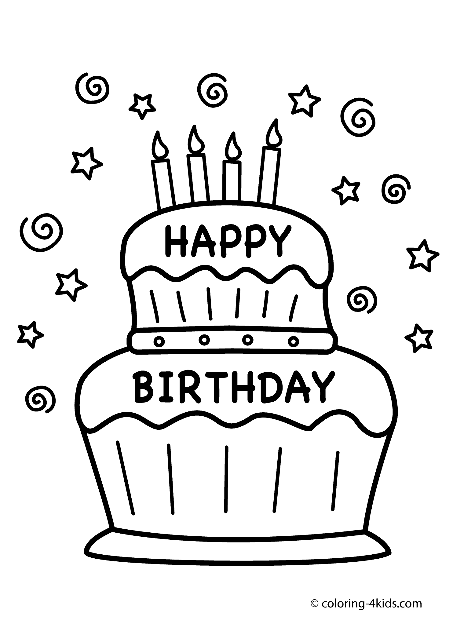 coloring page of a birthday cake cake coloring pages getcoloringpagescom coloring of cake a page birthday 