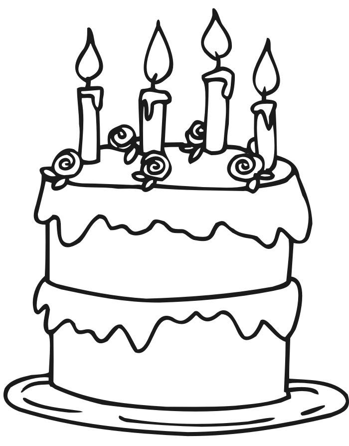 coloring pages cake birthday cakes simple birthday cake coloring page pages cake coloring 