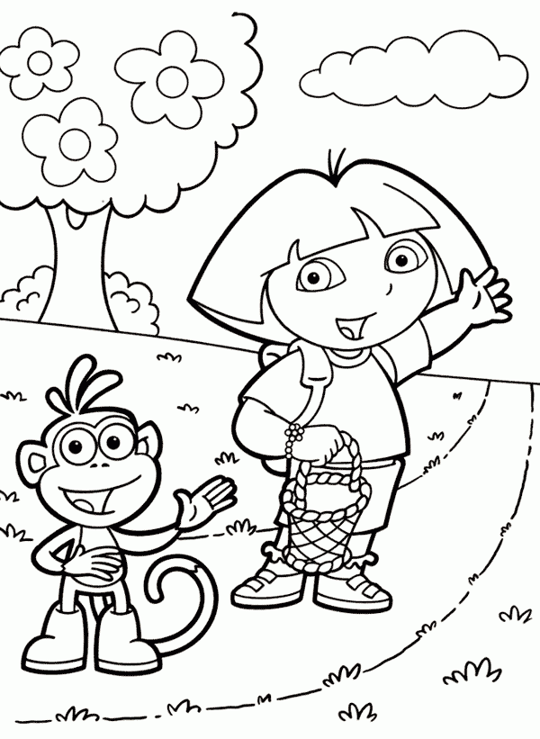 coloring pages dora the explorer free printable dora the explorer coloring pages for kids coloring the explorer dora pages 