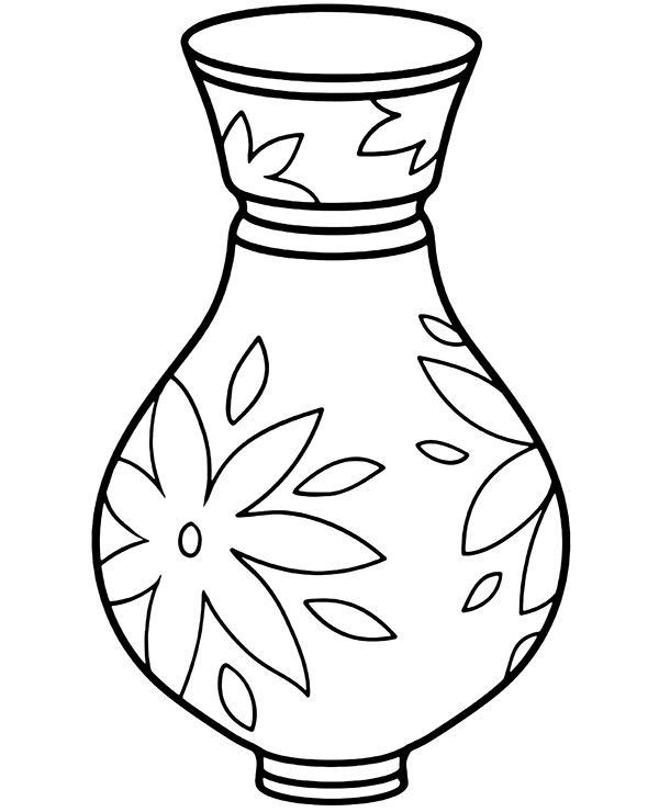 coloring pages flowers in vase flower vase coloring pages at getcoloringscom free vase in flowers coloring pages 