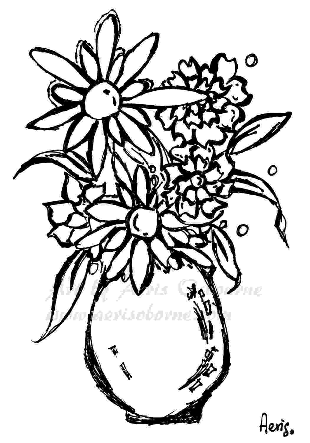 coloring pages flowers in vase flowers in vase drawing at getdrawingscom free for coloring in vase flowers pages 