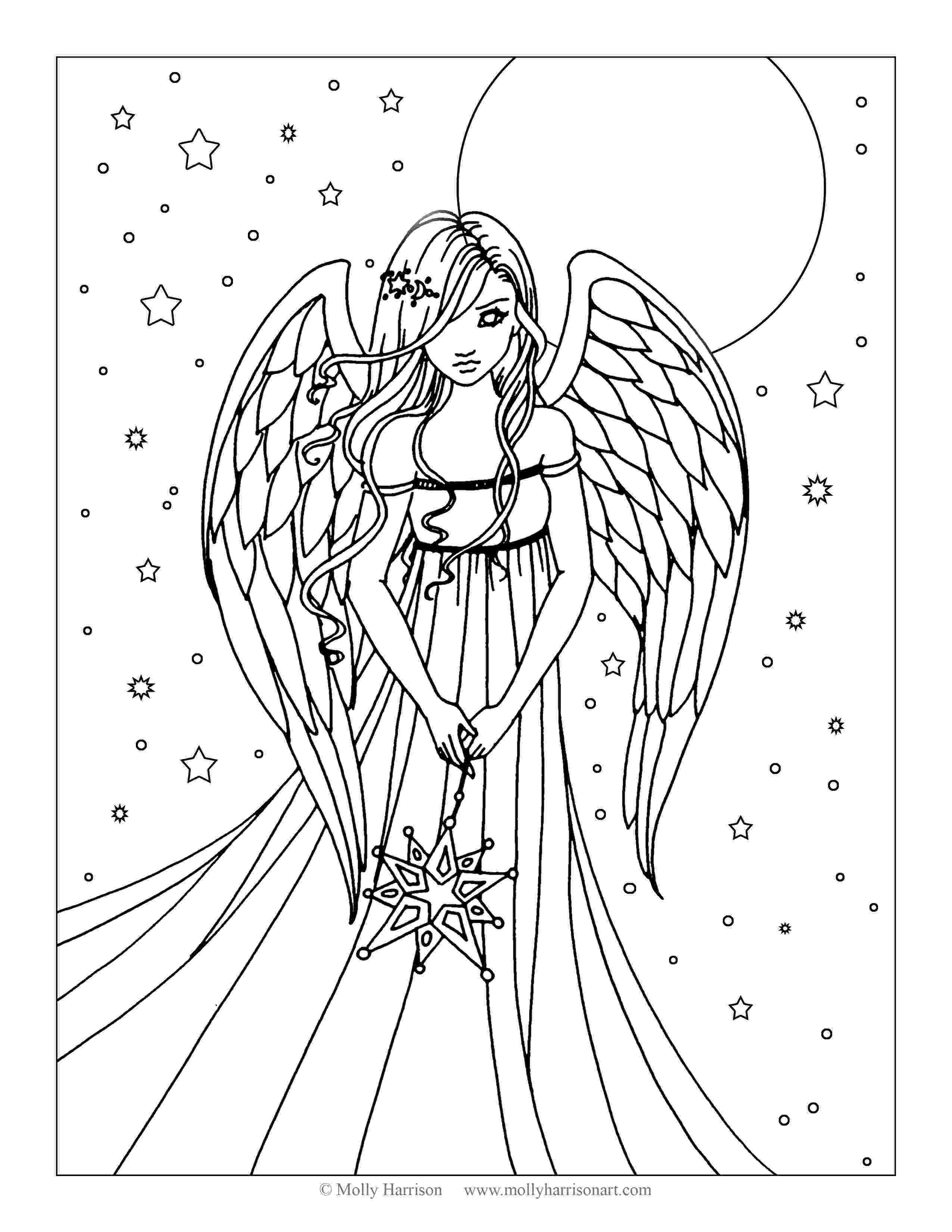 coloring pages of angels realistic angel drawing at getdrawings free download angels of pages coloring 
