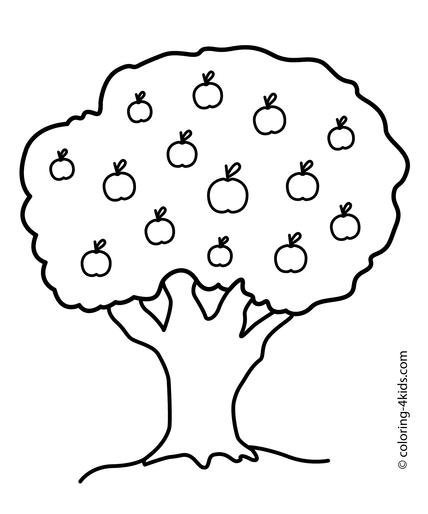 coloring pages of fruit trees nature apple tree coloring page for kids printable free trees fruit coloring pages of 