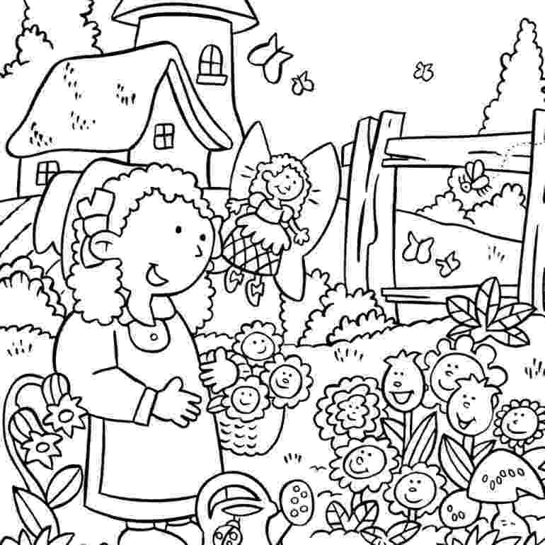coloring pages of garden flowers flower garden coloring page coloring page book for kids garden pages of coloring flowers 