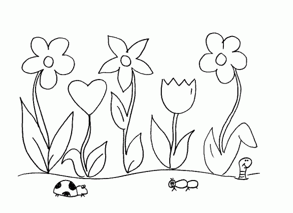 coloring pages of garden flowers spring flower in garden coloring pages for kids buku garden coloring flowers of pages 