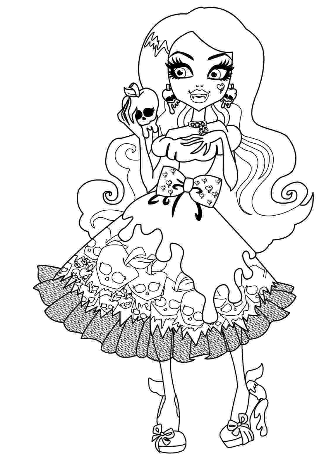 coloring pages of monster high dolls monster high catty noir coloring page free printable monster of dolls high coloring pages 