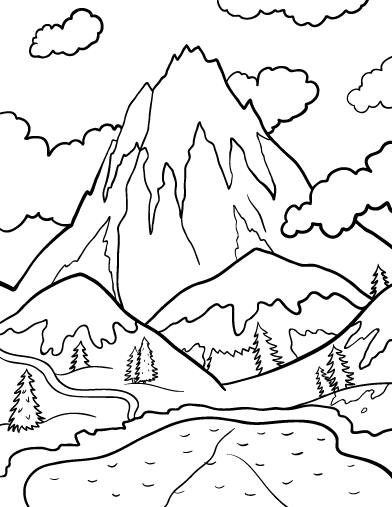 coloring pages of mountains mountain pictures mountains coloring page mountains of coloring pages 