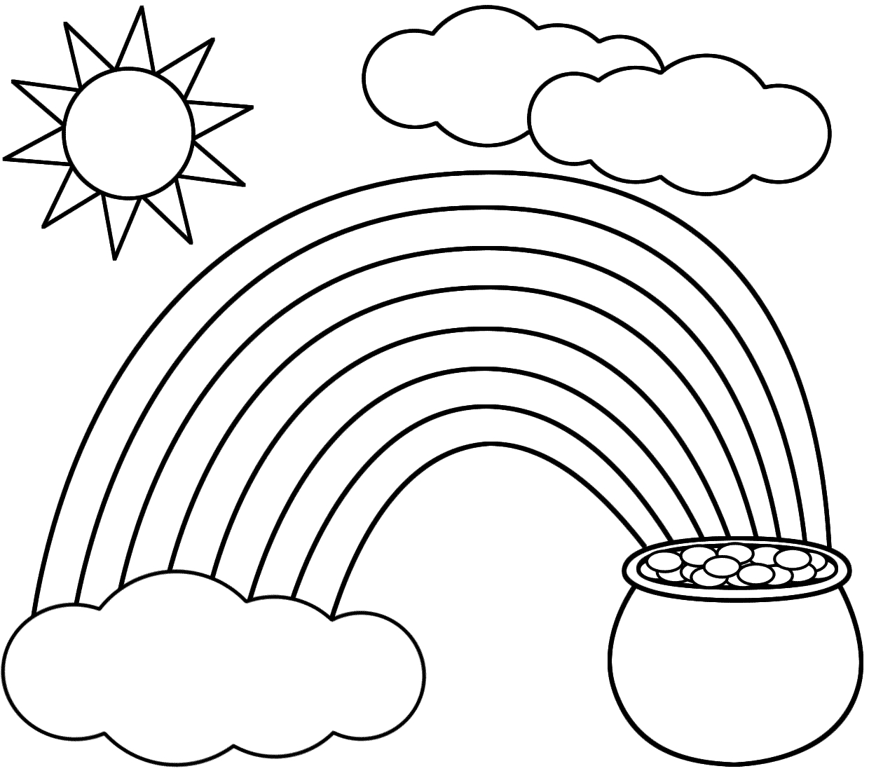 coloring pages rainbow rainbow coloring page kids dream of rainbows with pots coloring rainbow pages 