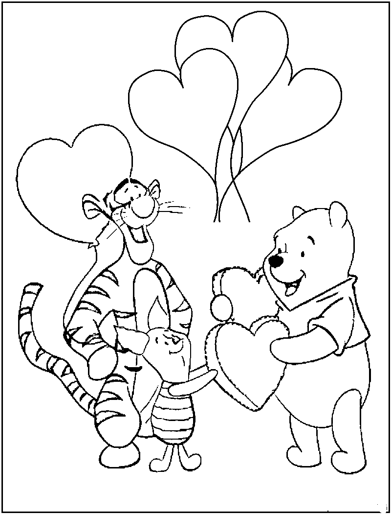 coloring pages valentines pooh valentine coloring pages pooh pages valentines coloring 