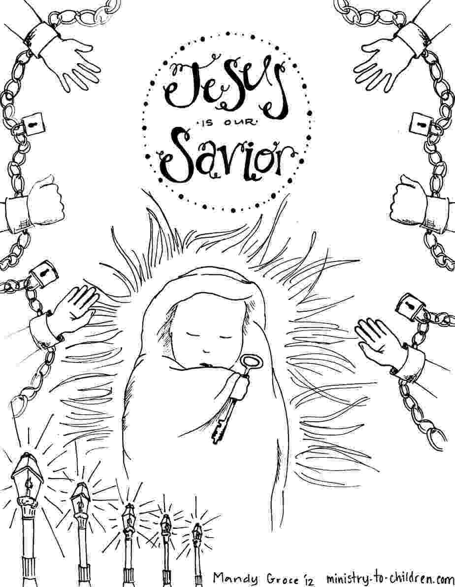 coloring picture of baby jesus in the manger quotbaby jesusquot is our savior coloring page for advent manger of baby picture the in coloring jesus 