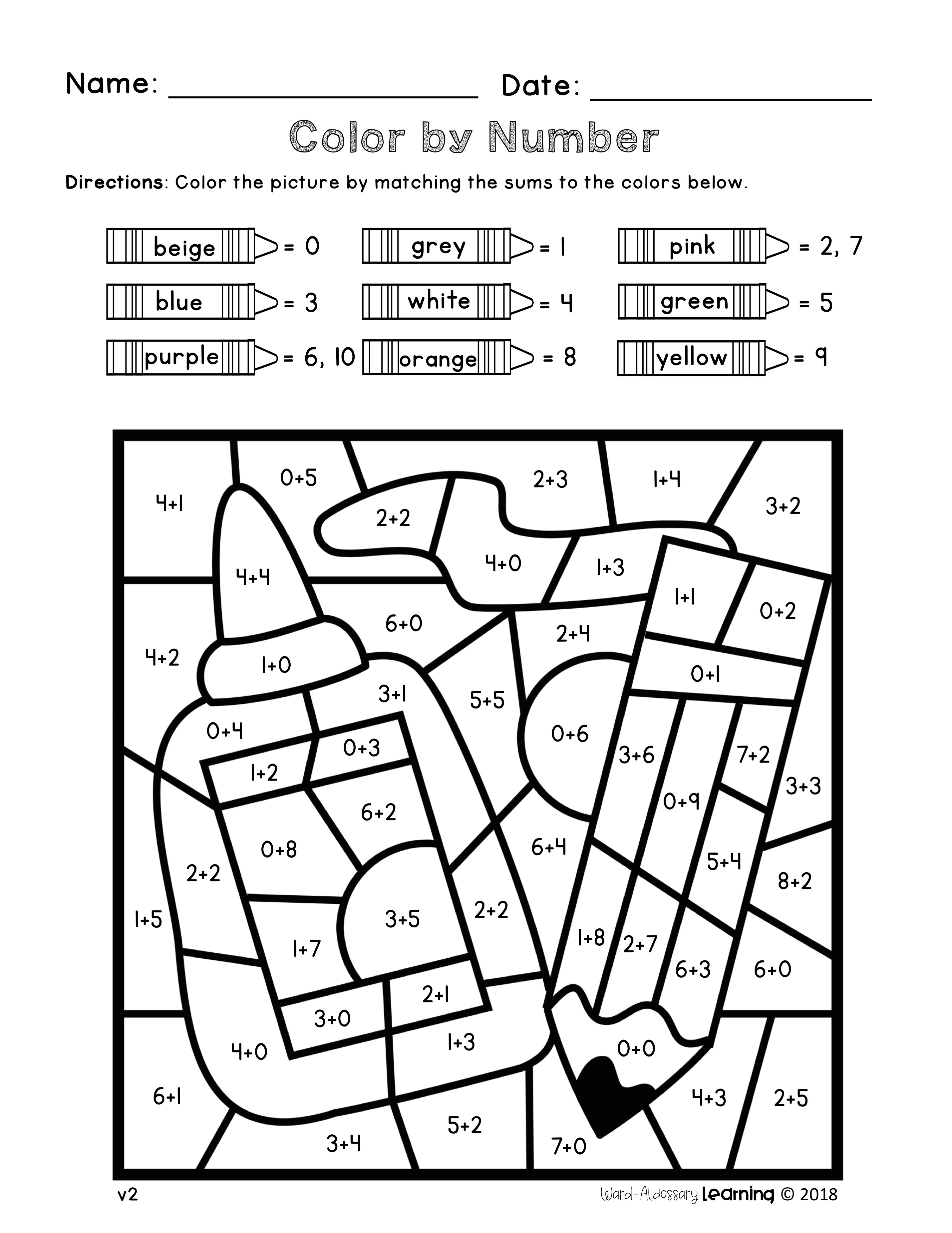 colour by number sums free printable math coloring pages for kids best number sums colour by 