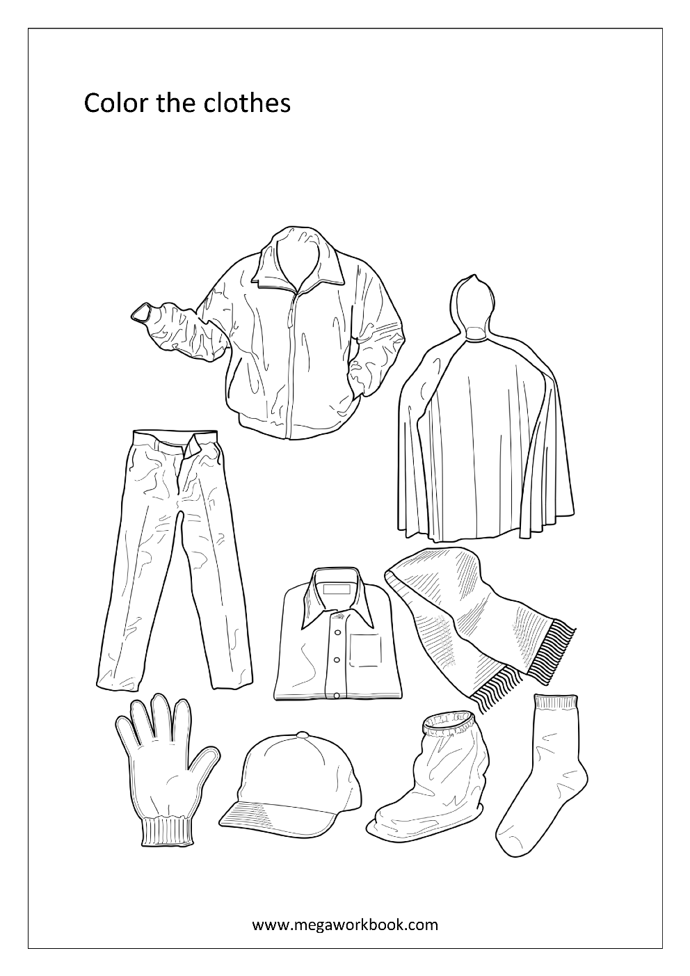 colouring clothes Сlothes coloring pages for childrens printable for free clothes colouring 