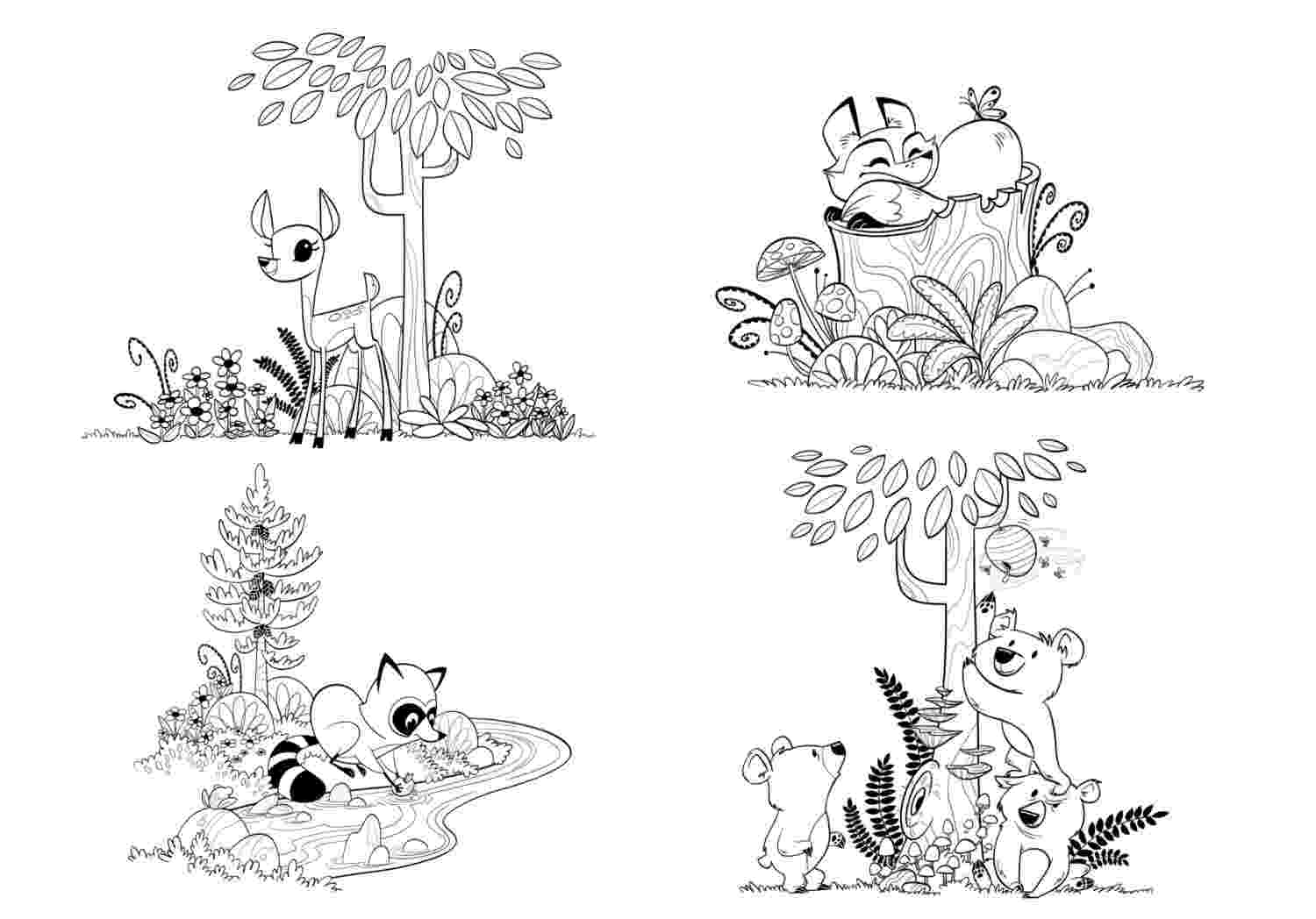 colouring pages woodland animals personalized printable woodland forest animals deer fox woodland colouring animals pages 