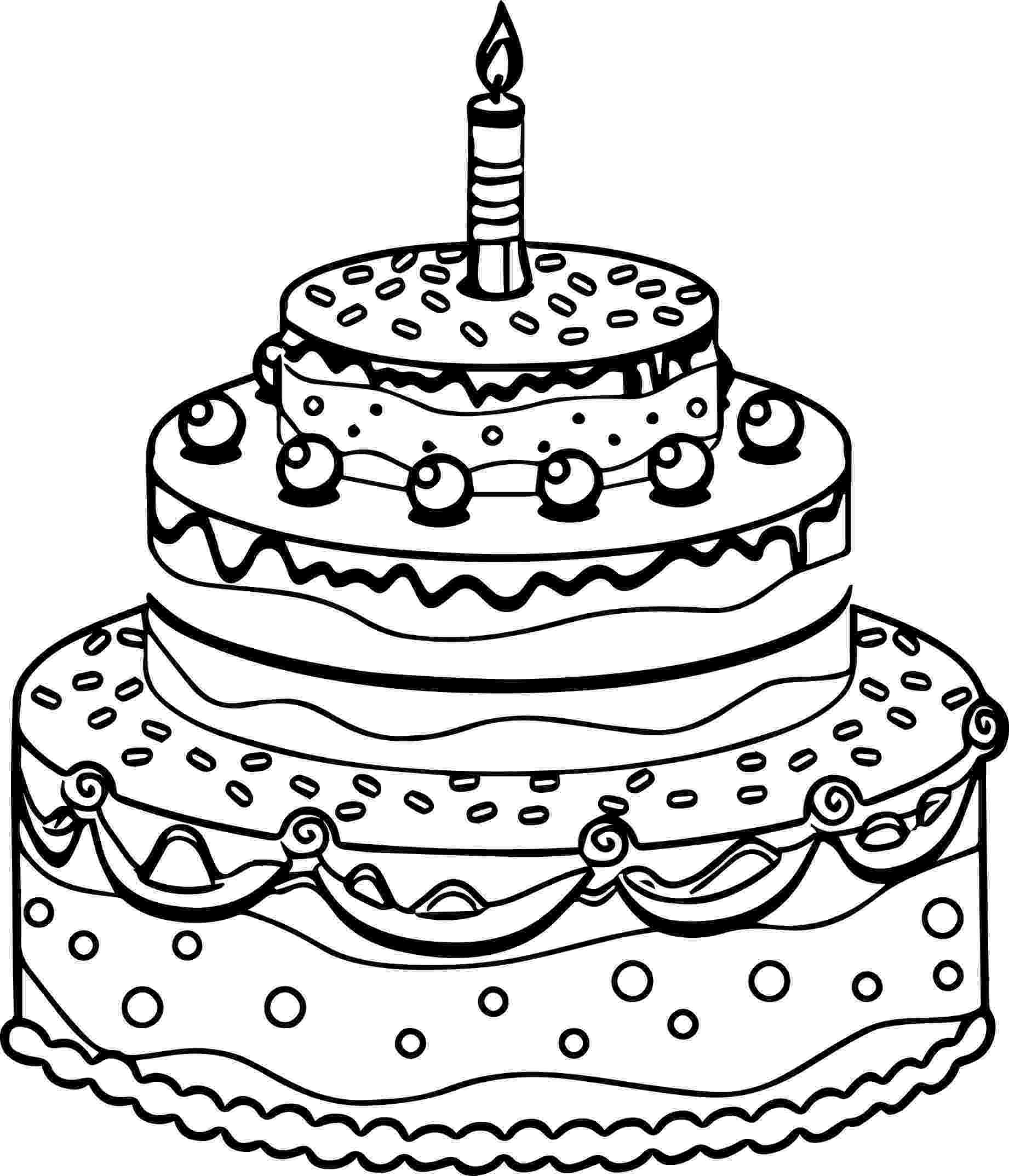 colouring picture cake birthday candle coloring page at getcoloringscom free picture colouring cake 