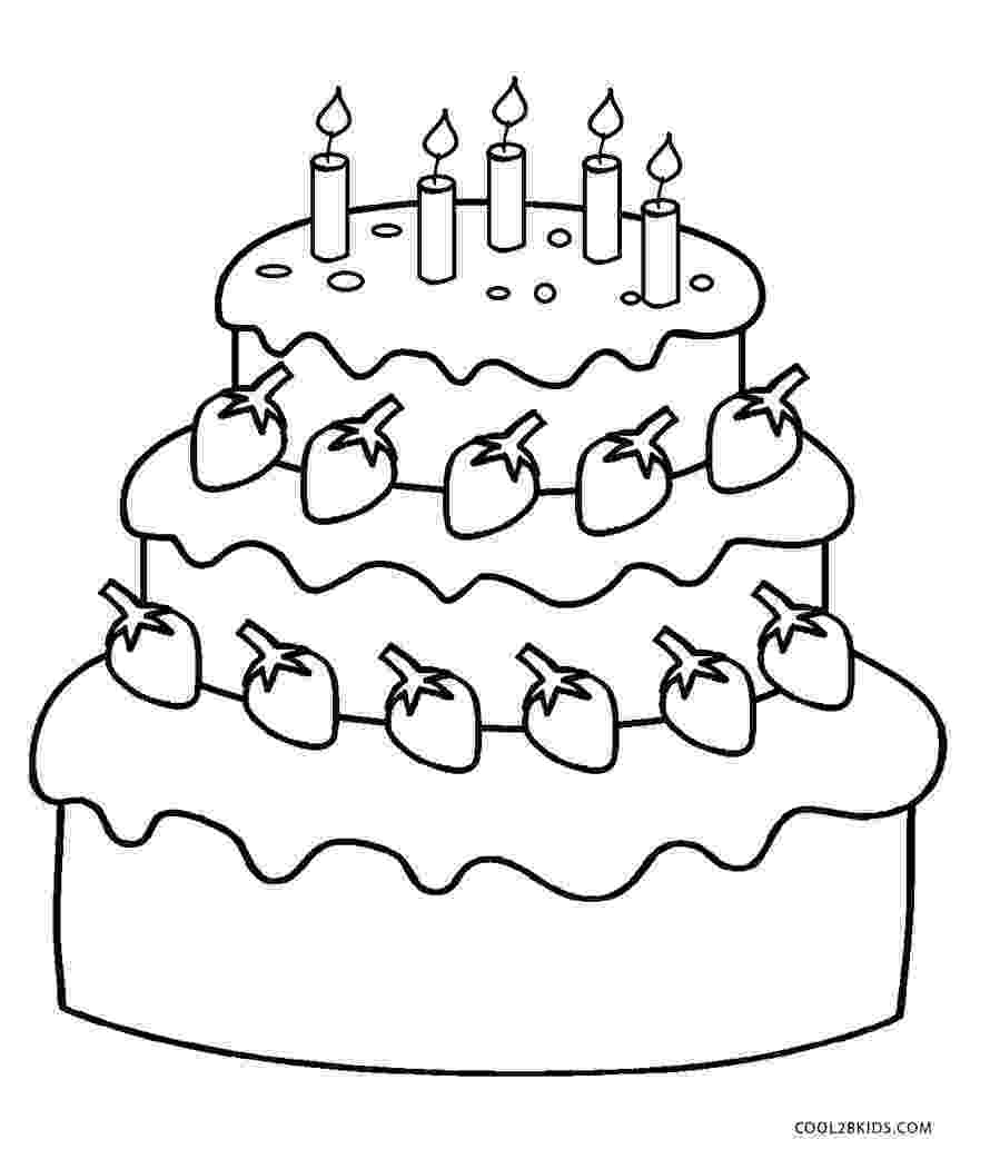 colouring picture cake free printable birthday cake coloring pages for kids cake colouring picture 1 2