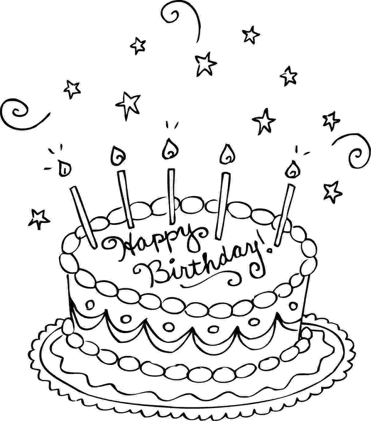 colouring picture cake free printable birthday cake coloring pages for kids cake colouring picture 1 3