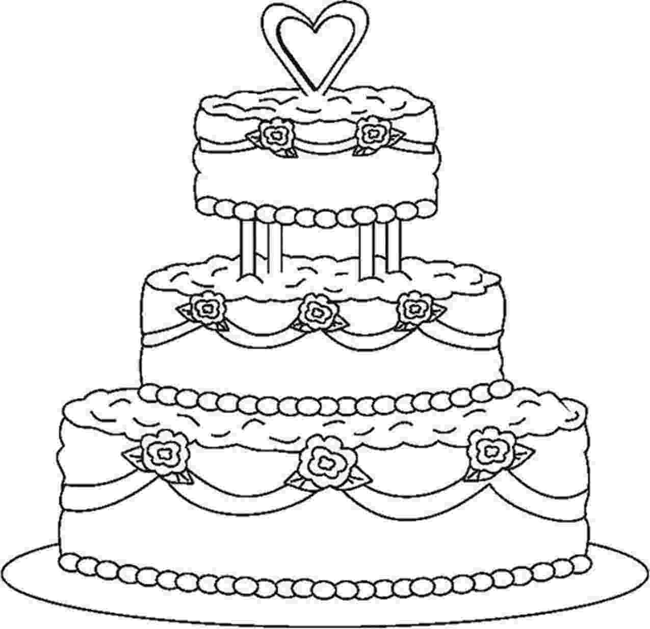 colouring picture cake wedding coloring pages coloring kids stencils cake colouring picture 
