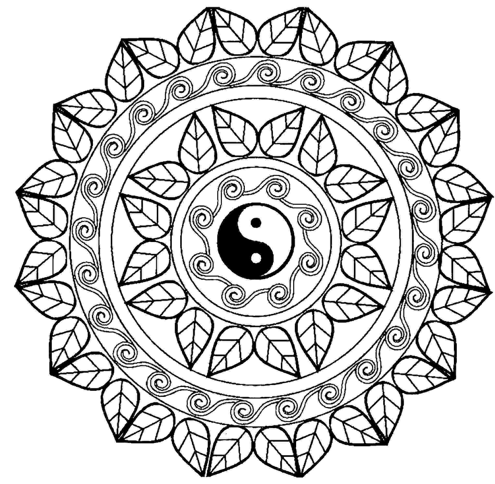 cool mandalas yin yang mandala with cool leaves designs difficult mandalas cool 