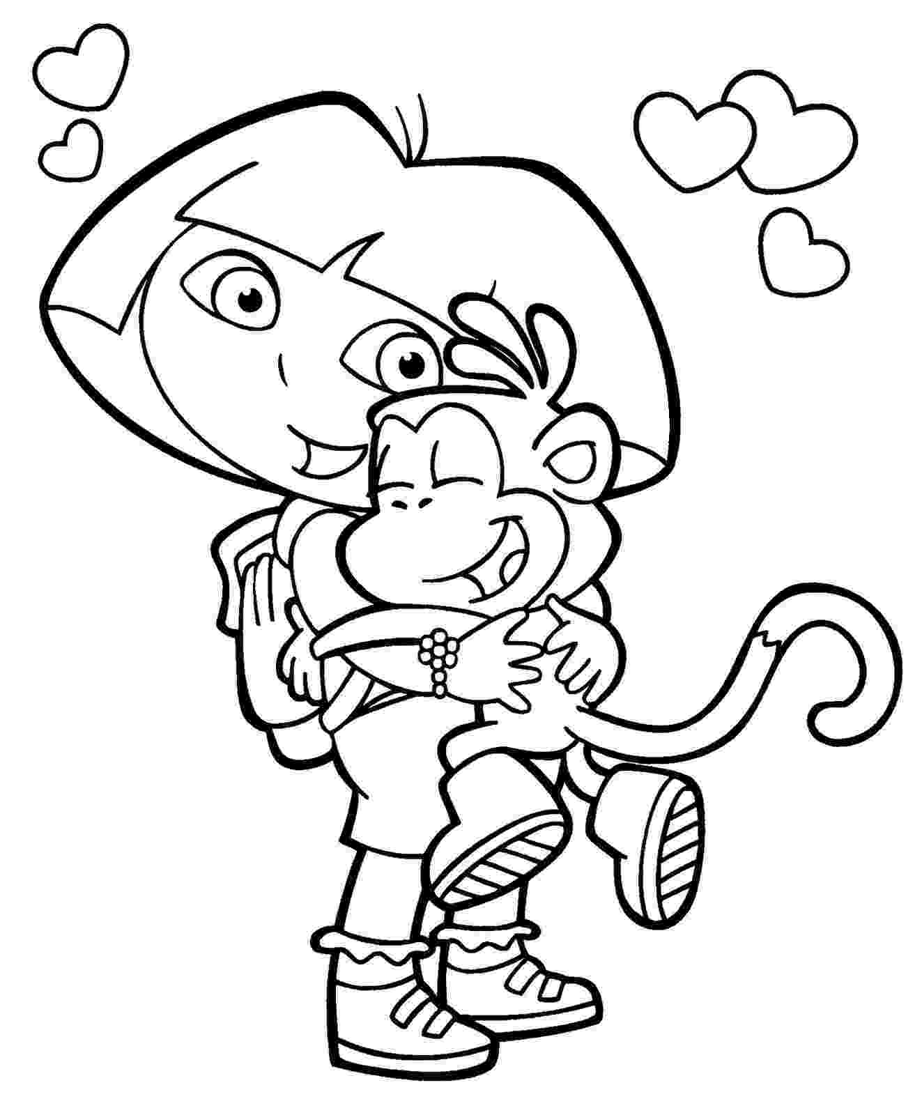 dora colouring page dora and boots coloring pages to download and print for free dora colouring page 