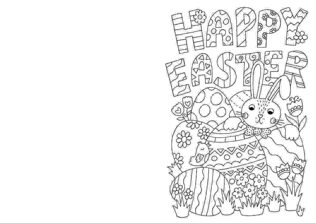 easter cards colouring easter doodle card with bunny coloring page free easter colouring cards 