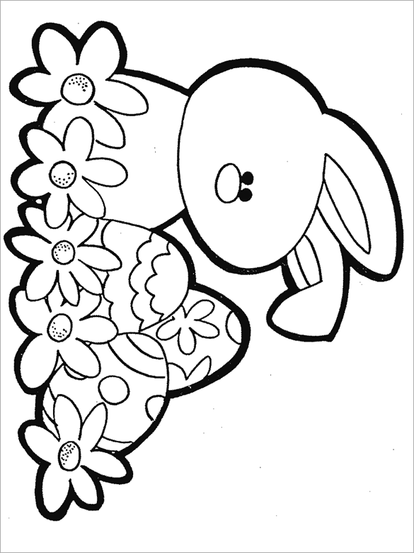 easter printable coloring pages cute easter bunny and eggs coloring page free printable coloring printable easter pages 