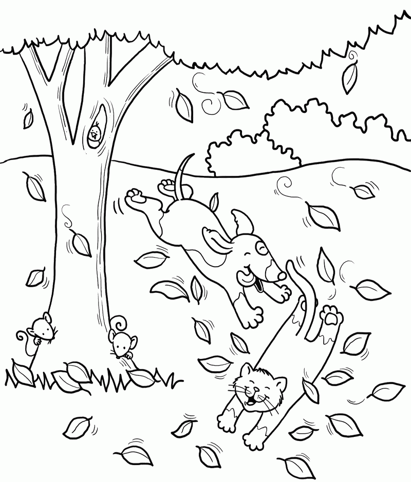 fall tree coloring sheet fall printable coloring page with tree and leaves falling tree sheet fall coloring 