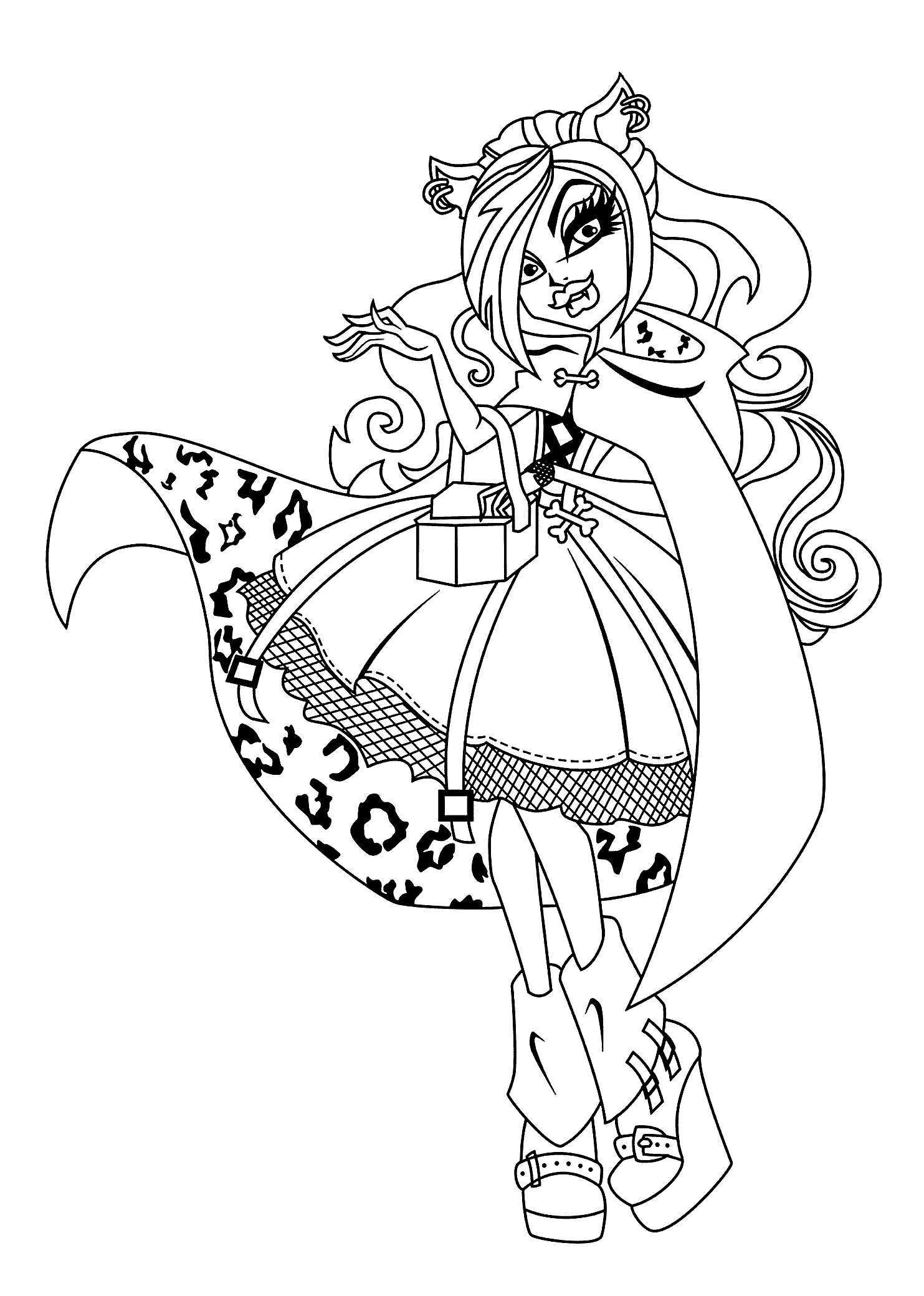 free coloring pages monster high clawdeen wolf monster high coloring pages for kids free pages coloring high monster 