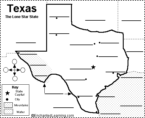 free printable map of texas label texas state map printout enchantedlearningcom map free texas of printable 