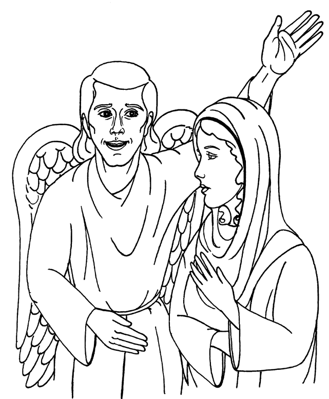 gabriel visits mary coloring page angel visits mary and joseph coloring page sundayschoolist visits coloring mary gabriel page 