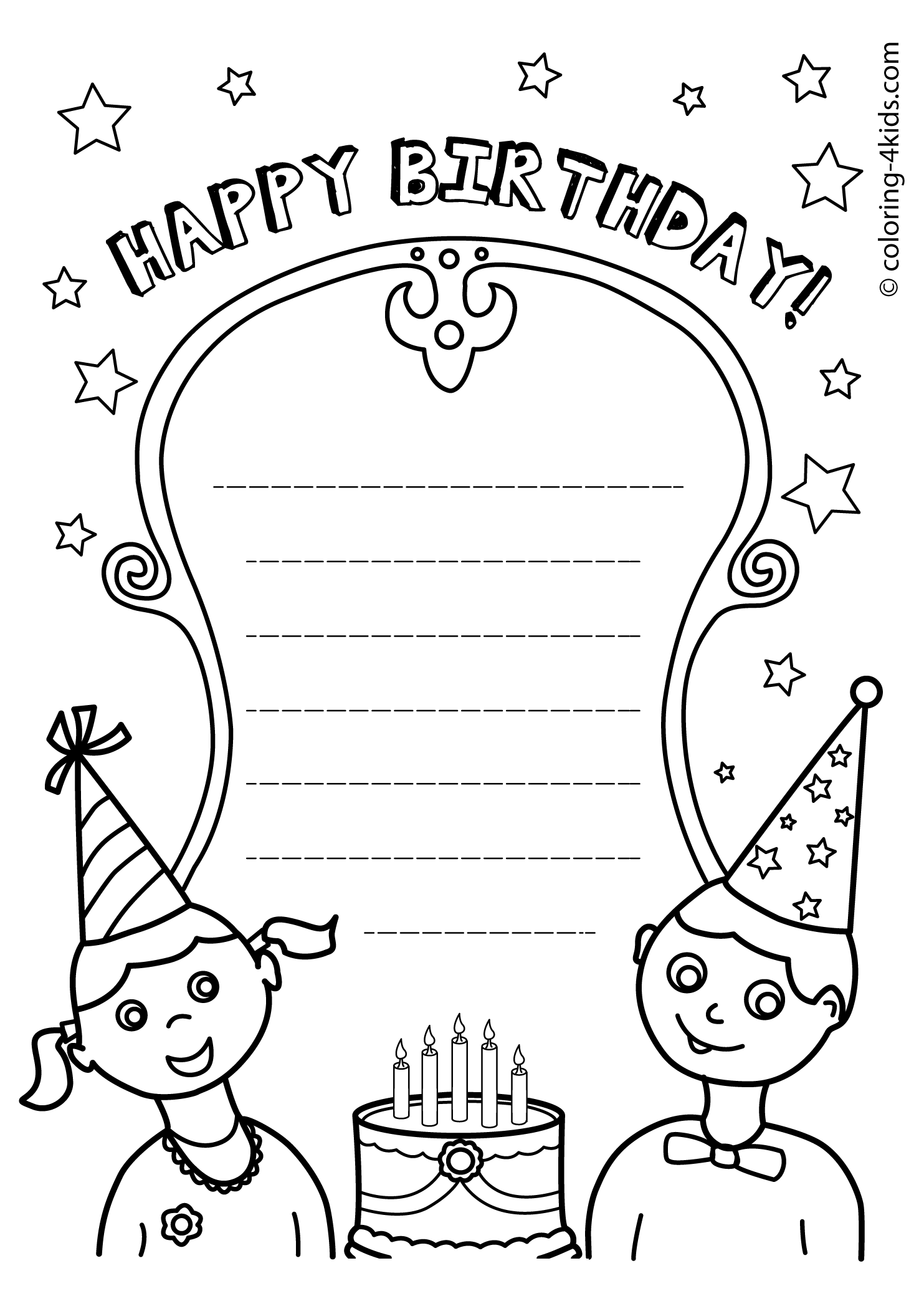 happy birthday printable free printable happy birthday coloring pages for kids happy birthday printable 