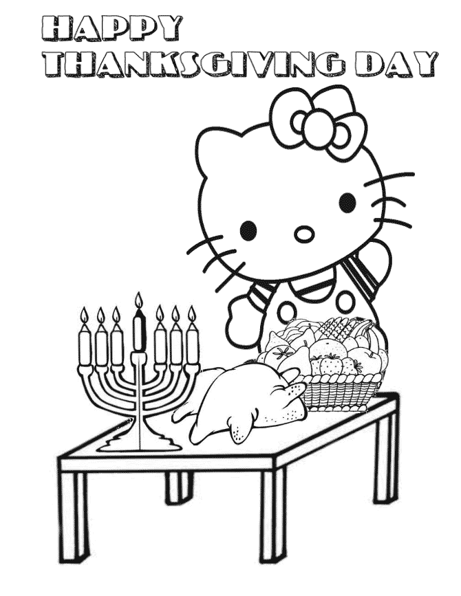 hello kitty thanksgiving hello kitty and thanksgiving candle coloring page h m kitty thanksgiving hello 