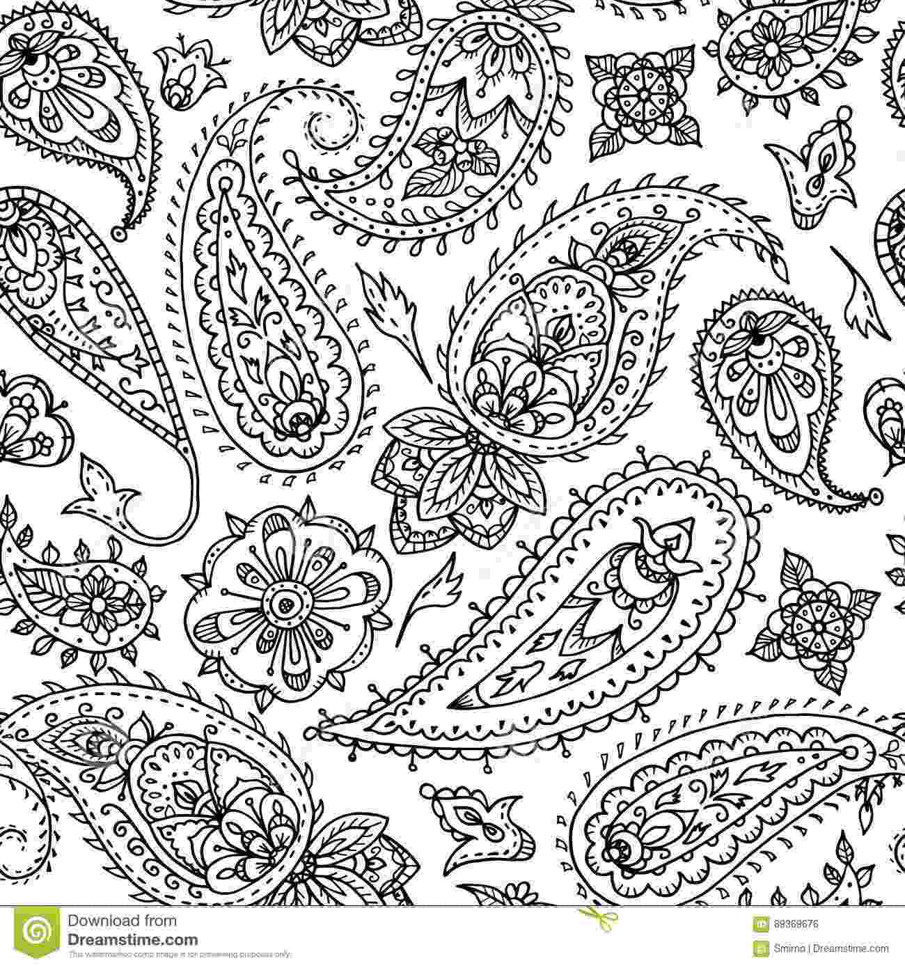 indian designs to color seamless indian paisley pattern black and white color to indian designs 