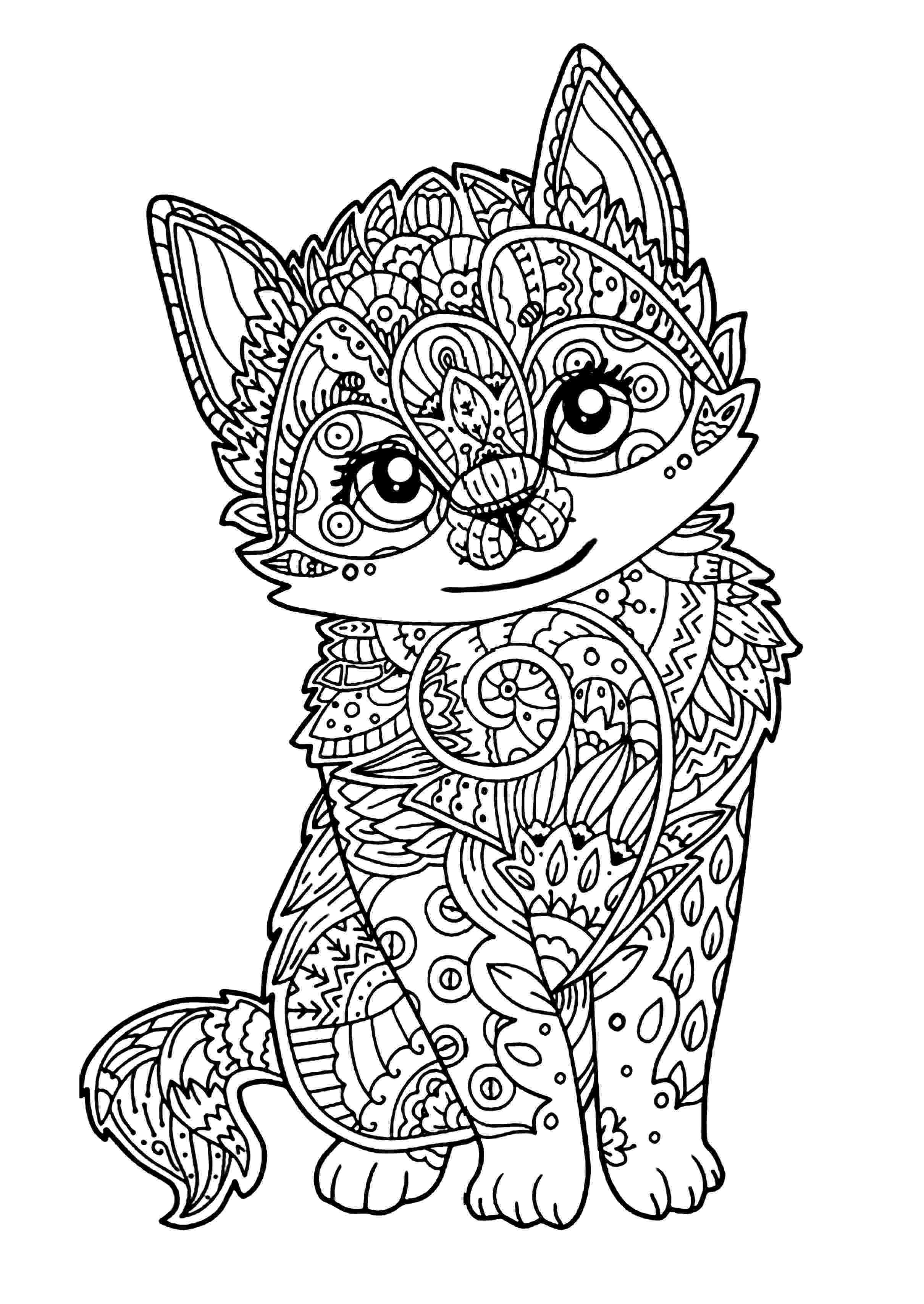 kitty cat coloring pages cat drawing pages at getdrawings free download coloring cat kitty pages 