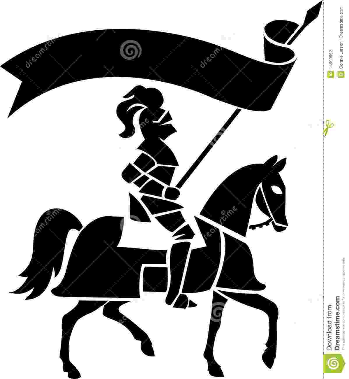 knight on horseback knight on horse with bannerai stock vector illustration knight horseback on 