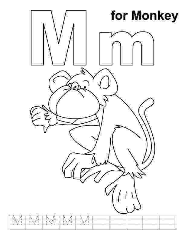 letter m monkey m is for monkey coloring printable animal alphabet letter monkey m 1 2