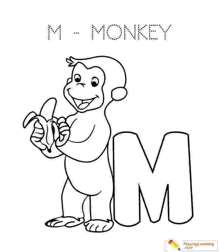 letter m monkey m is for monkey coloring printable animal alphabet letter monkey m 1 5