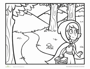 little red riding hood coloring sheet color little red riding hood worksheet educationcom sheet little riding coloring hood red 