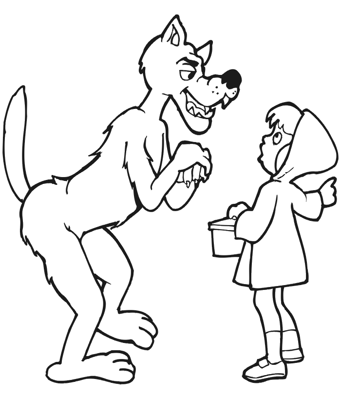 little red riding hood coloring sheet red riding hood coloring page meeting wolf red hood riding little sheet coloring 