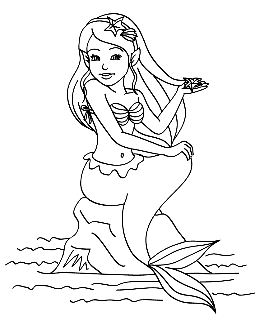 mermaid coloring page coloring page mermaid sitting on a rock page mermaid coloring 