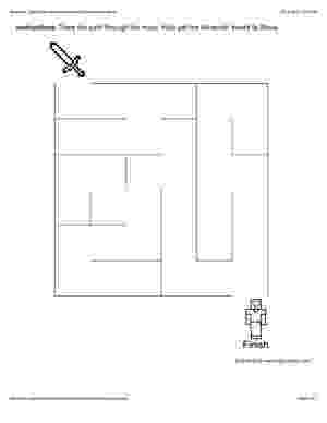 minecraft activity sheets minecraft maze worksheet with a minecraft sword and steve activity minecraft sheets 