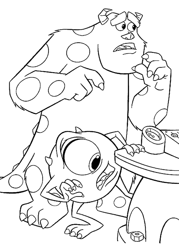 monsters inc coloring page waternoose and mike coloring pages hellokidscom monsters page inc coloring 