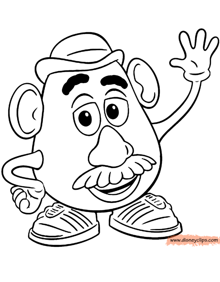 mr potato head coloring page toy story coloring pages 2 disneyclipscom potato mr page coloring head 