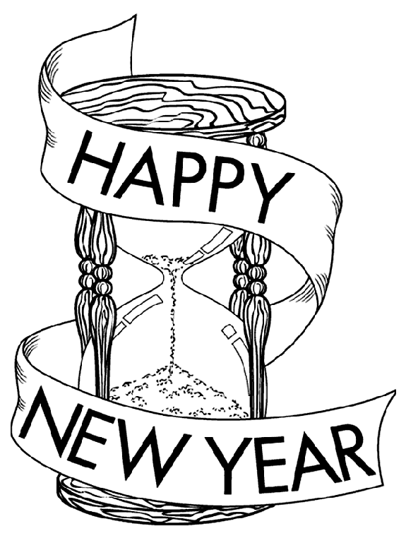 new years coloring page new year39s hour glass coloring page crayolacom page years new coloring 