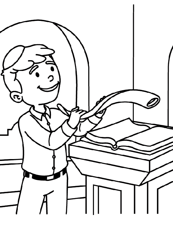 picture of a shofar to color shofar coloring pages getcoloringpagescom picture to a color of shofar 