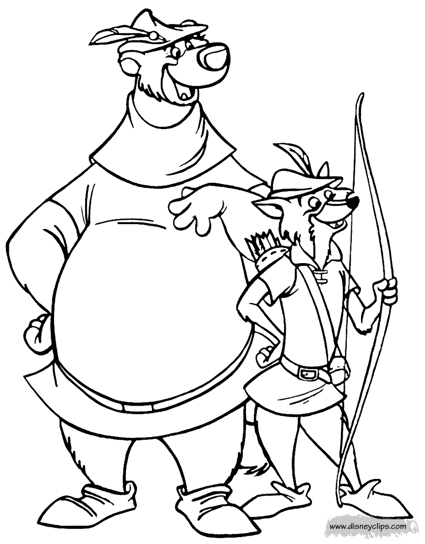 robin coloring pages robin hood coloring pages disneyclipscom coloring robin pages 