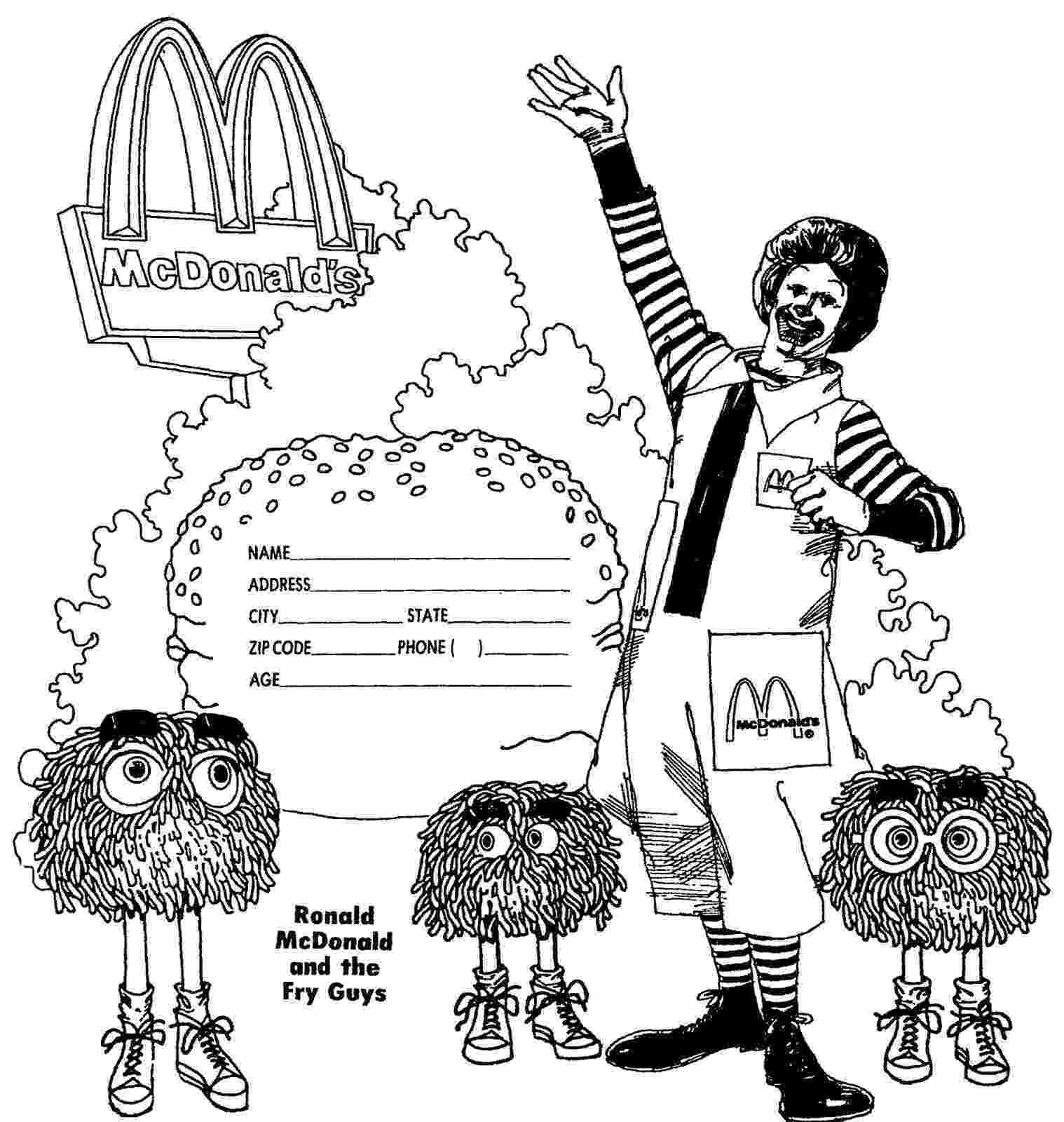 ronald mcdonald colouring pictures mostly paper dolls a ronald mcdonald valentine 1976 colouring ronald pictures mcdonald 