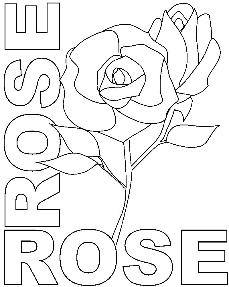 rose flower coloring page flowers free colouring pages coloring rose page flower 