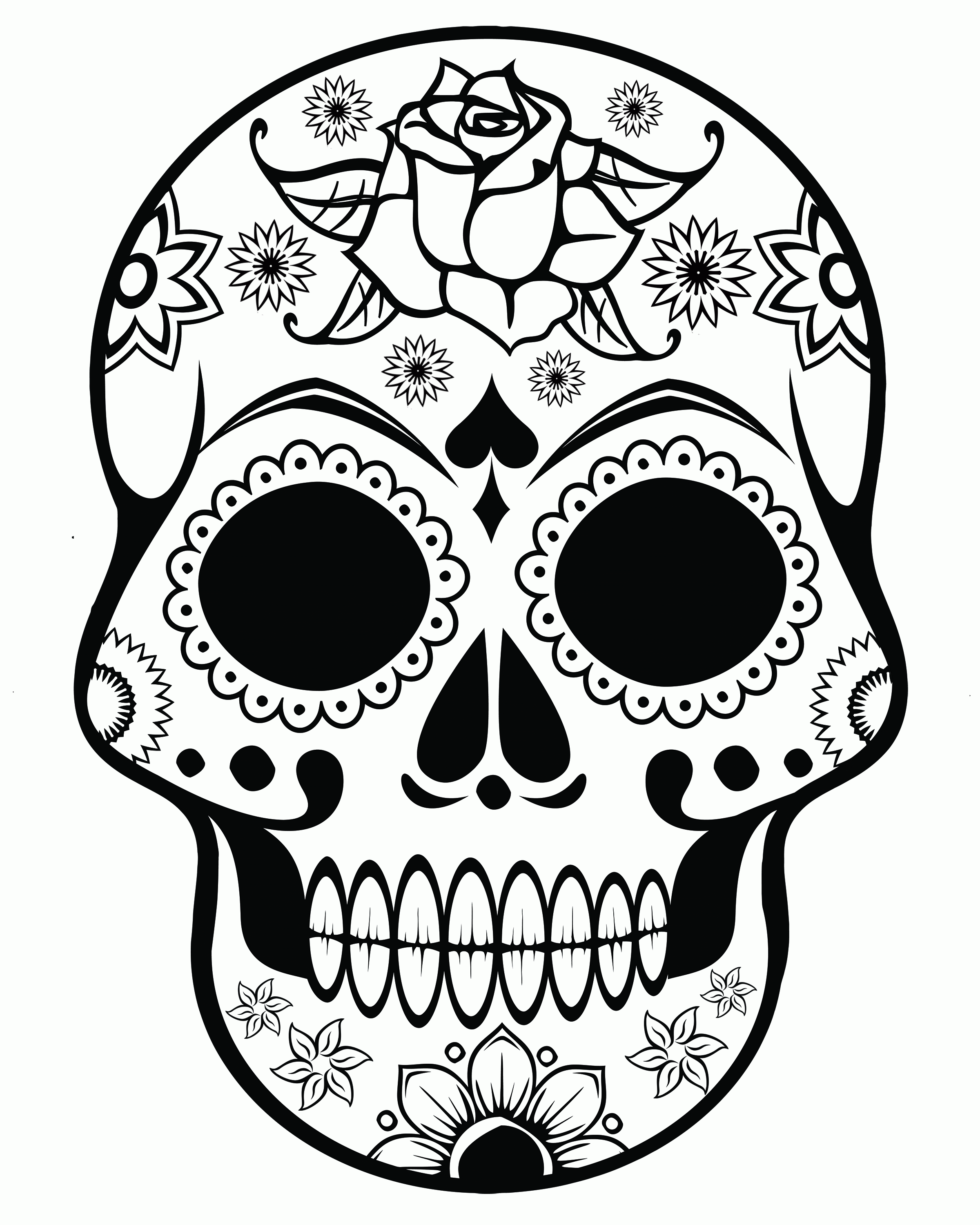 skull coloring pages printable sugar skull coloring page coloring home coloring skull pages printable 
